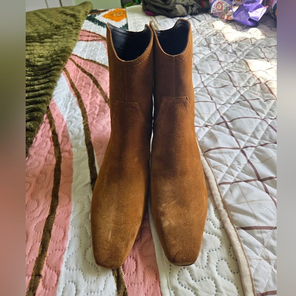 Nordstrom Chestnut Suede Pointed-Toe Ankle Boot - Picture 5 of 8